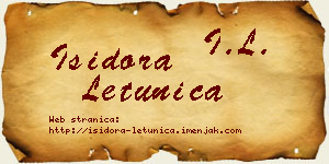Isidora Letunica vizit kartica